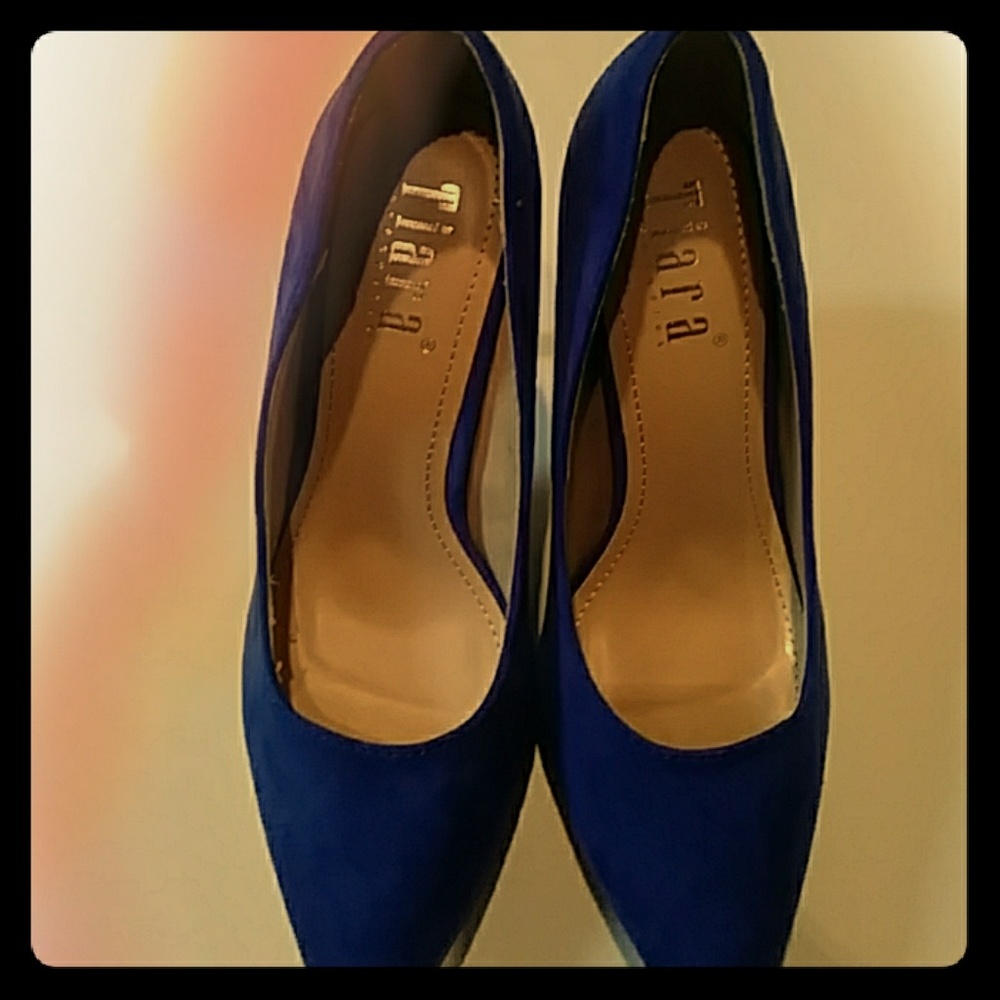 Electric Blue Suede Heels